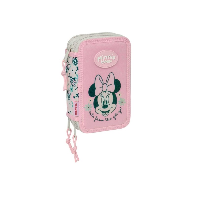 Safta Minnie Mouse Minty Astuccio a 3 ripiani - 37 pezzi - 1.3 L - Gomma - Matita - Penne a sfera - Temperamatite - Righ