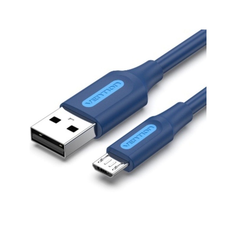 Cavo USB 2.0 Vention - Potenza massima 60 W - Lunghezza 1 m - USB-A - Micro-USB - Velocità fino a 480 Mbps - Rivestimen