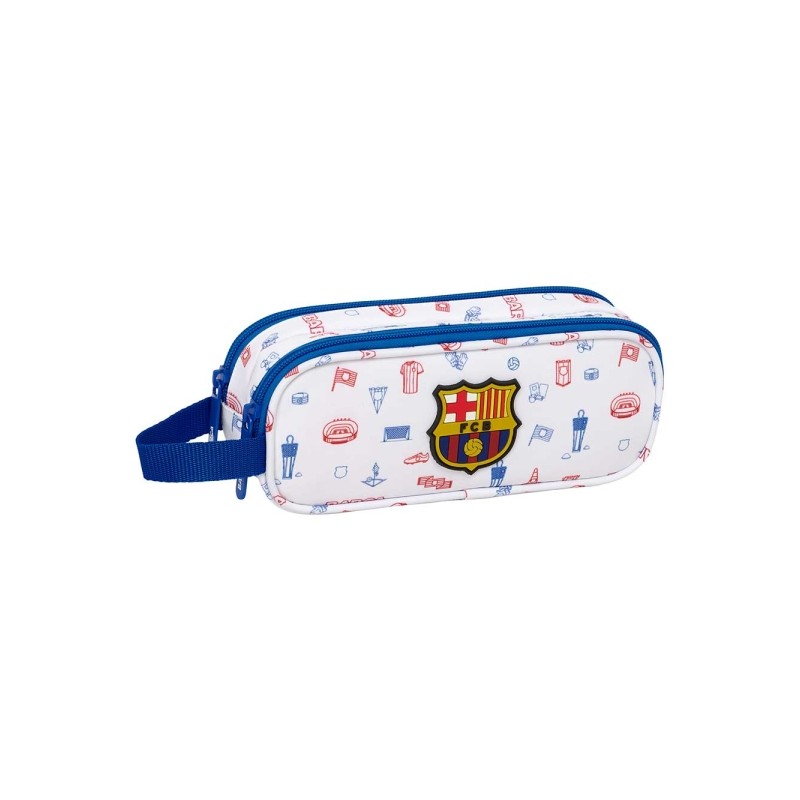 Safta F.C. Barcelona Borsa per la scuola materna - 2 scomparti con cerniera - Manico laterale - Capacità 1 L - 21x8x6 c