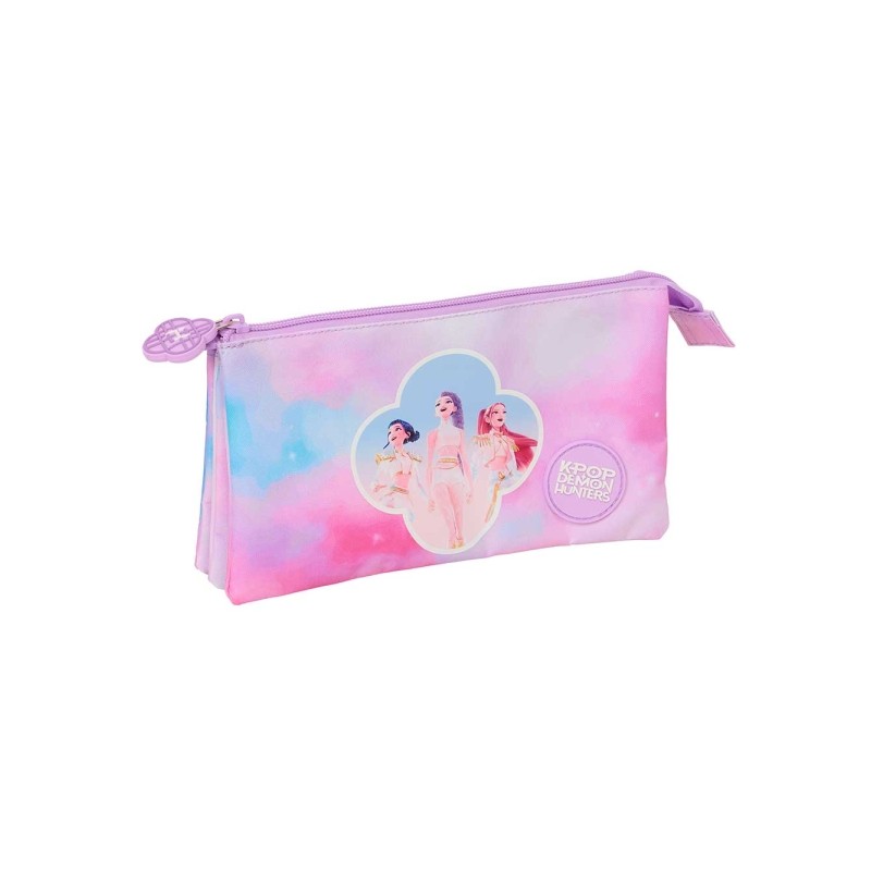 Safta K-Pop Demon Hunters Artist Borsa multiuso - 3 scomparti con cerniera - Tasca interna centrale - 22x12x3 cm - Multi