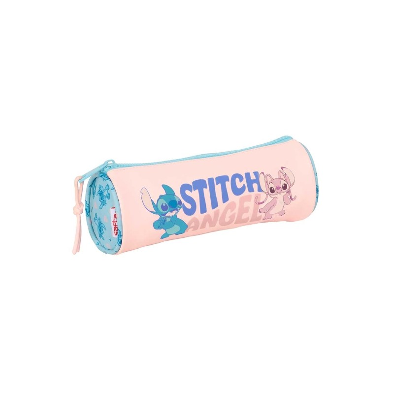 Safta Stitch Ohana Portatutto - Maniglia facile da aprire - 1 L - 200x70x70 mm - Colore rosa pastello