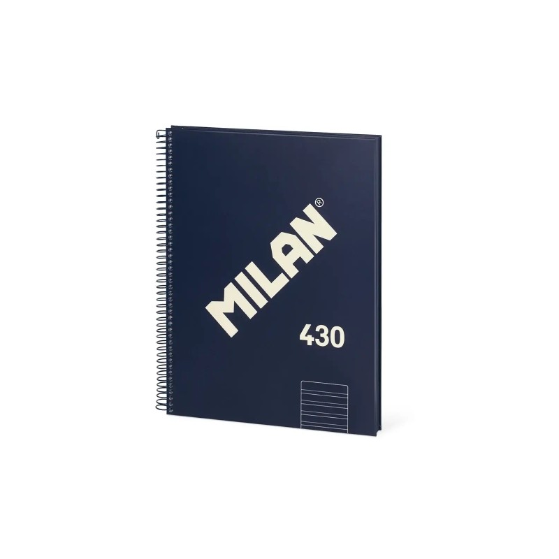 Milan 430 Since 1918 Quaderno a spirale. formato A4. righe doppie da 3.5 mm - 80 fogli da 95 g/m² microperforati con 4 