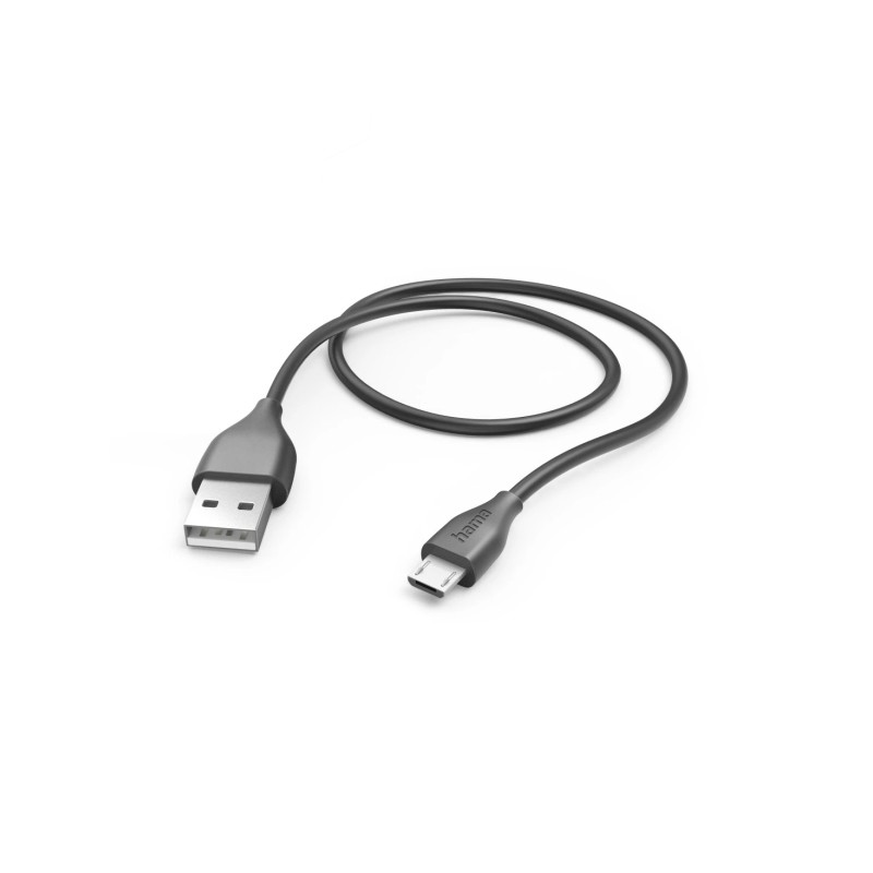 Cavo USB Hama - USB-A maschio - Micro-USB maschio - Lunghezza 1 m - Velocità fino a 480 Mbps - Nichelato - Colore: nero