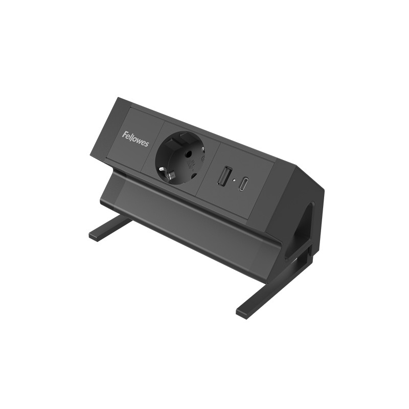 Fellowes Multipresa da tavolo a 1 presa - USB-A - USB-C - Cavo da 2 m - Morsetto per scrivanie da 10 a 45 mm - 8.75 x 15