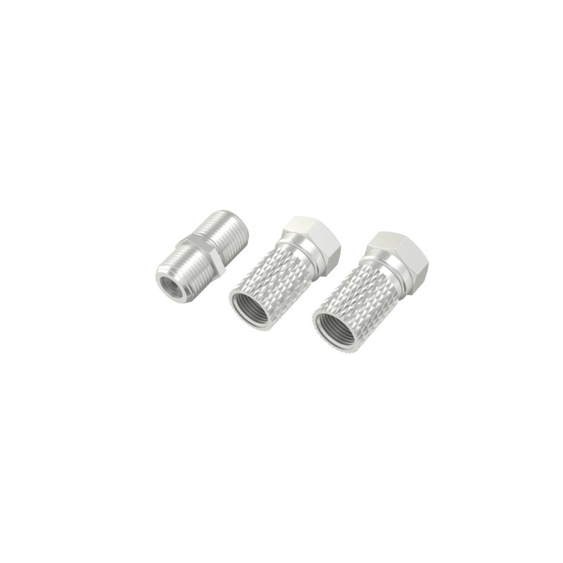 Set di adattatori Hama Essential per cavo d'antenna - 2 connettori F femmina - Giunto con connettori F maschio-maschio -