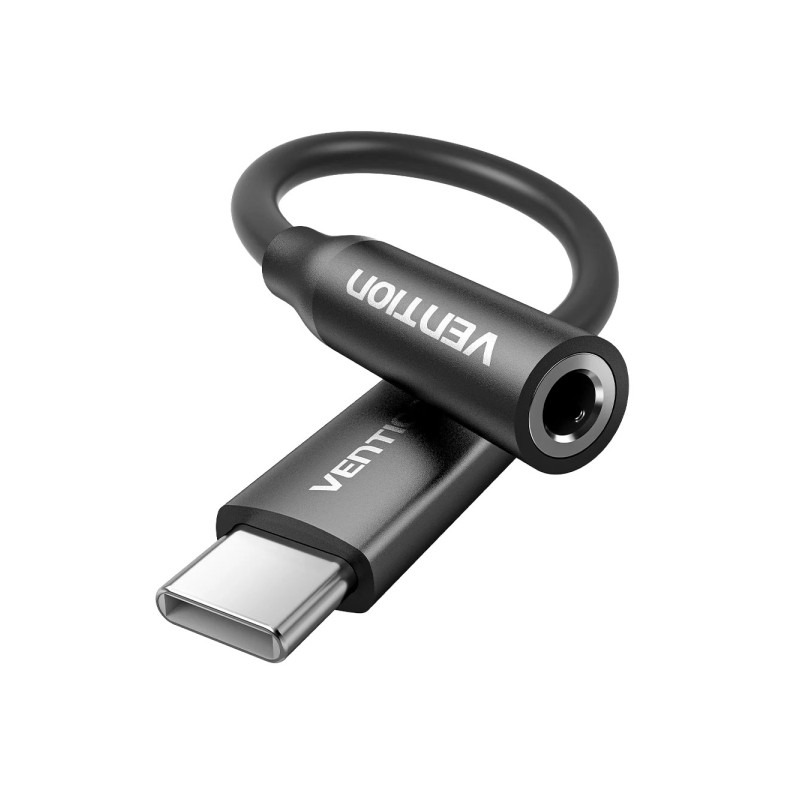 Adattatore audio DAC Vention - Jack da 3.5 mm femmina - USB-C maschio - Cavo da 10 cm - Alluminio - 29 AWG - Colore: ner