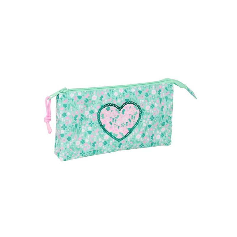 Safta Cuore Portatutto - 3 scomparti con cerniera - Tasca interna - 0.6 L - 220x30x120 mm - Colore turchese