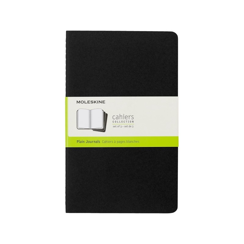 Moleskine Cahier. confezione da 3 taccuini - Carta avorio liscia - 70 g/m² - Angoli arrotondati - Tasca per foglietti -