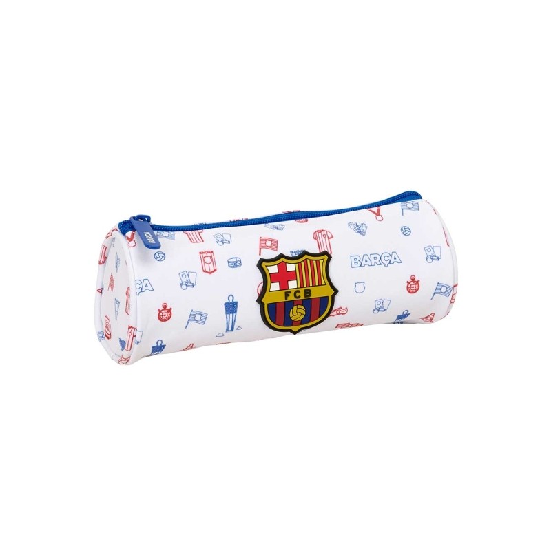 Safta F.C. Barcelona Borsa portaoggetti rotonda per bambini in età prescolare - Cerniera con tirazza - 20x7x7 cm - Colo
