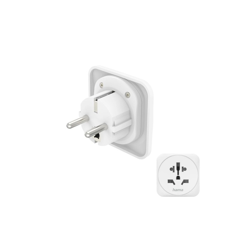 Hama Adattatore da viaggio con prese di tipo E e Schuko - Potenza fino a 3750 W - Prese multiple - Tensione 250 V - Colo