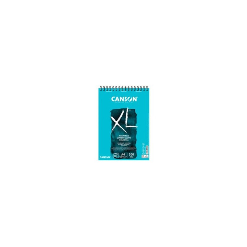 Canson XL Album a spirale per acquerello. 30 fogli A5 da 300 g - Grana fine - Colore bianco