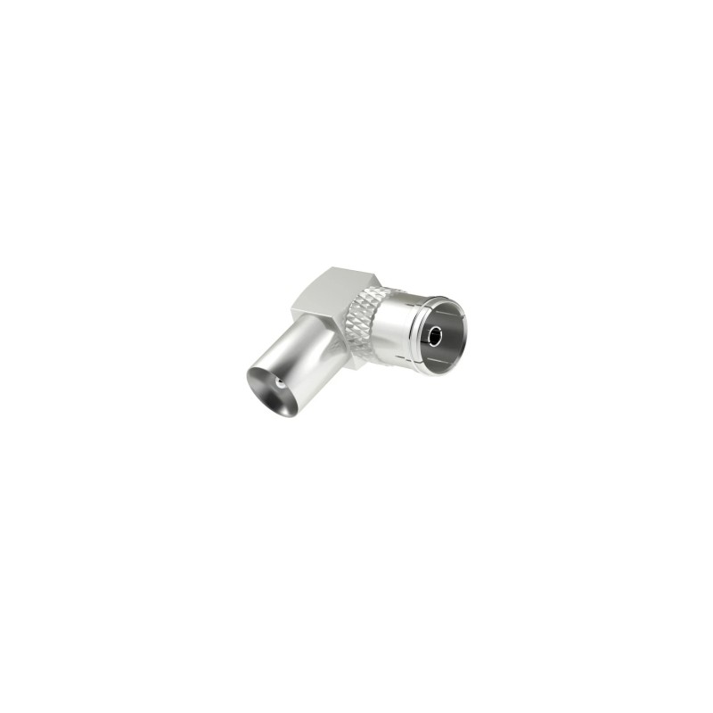 Hama Essential Adattatore coassiale a gomito - 90° - Coassiale femmina - Coassiale maschio - Colore argento