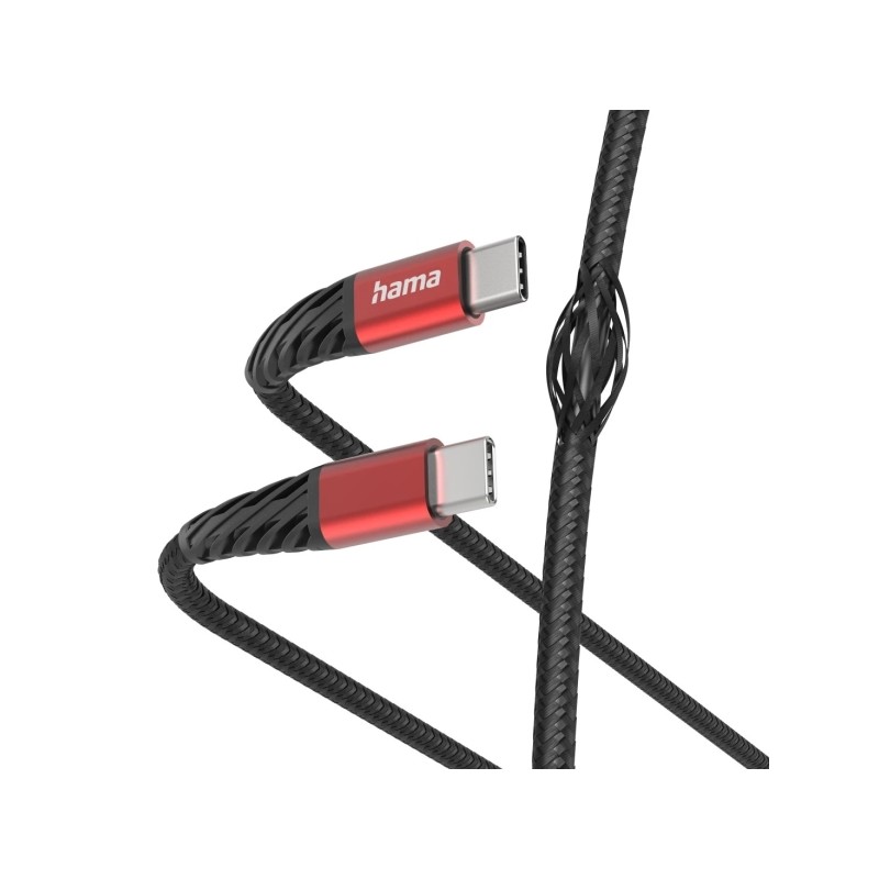 Cavo USB-C maschio Hama - Potenza massima 60 W - Lunghezza 1.5 m - Velocità fino a 480 Mbps - Nichelato - Colore: nero 