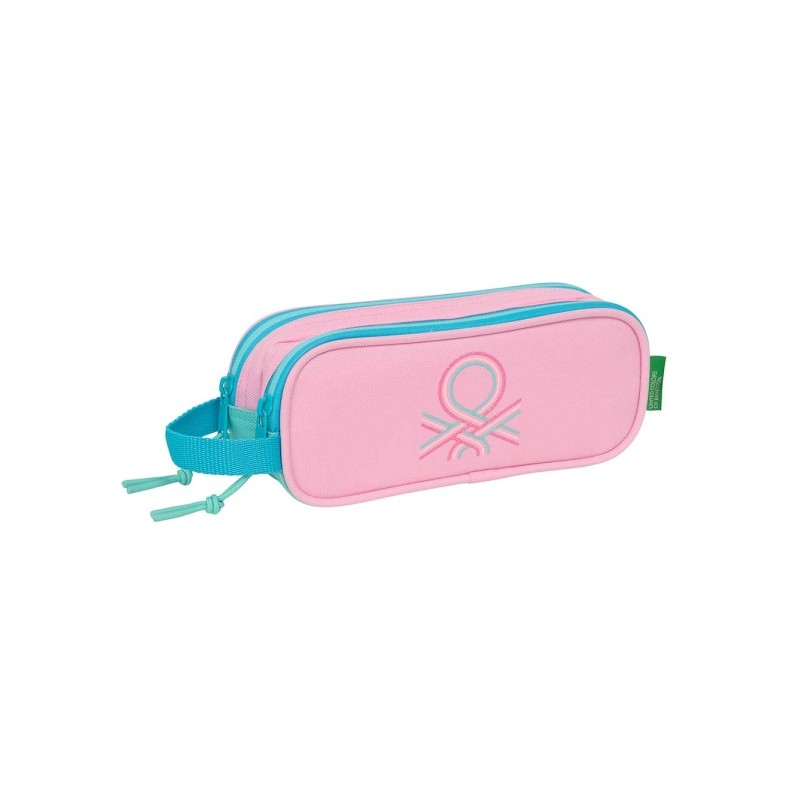 Safta Benetton Dolce Borsa multiuso - 2 scomparti con cerniera - Manico laterale - 1 L - 210x60x80 mm - Colore rosa past
