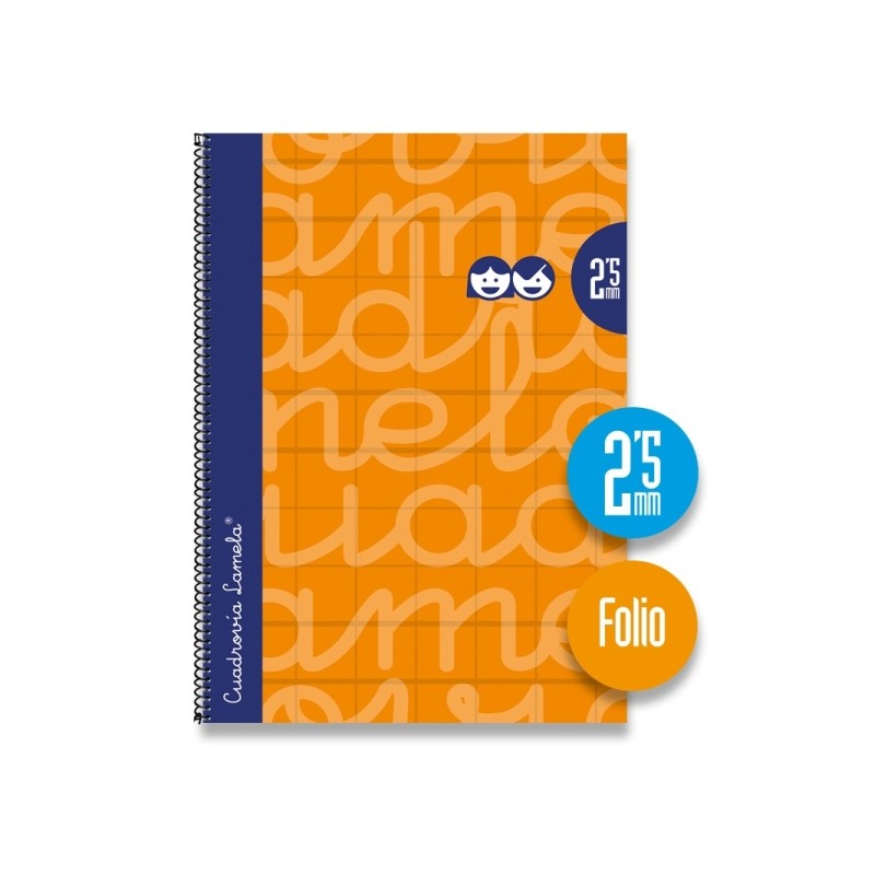Lamela Quaderno a spirale con 80 fogli da 90 g/m² con margine - Formato Folio - Righe a quattro linee da 2.5 mm - Coper