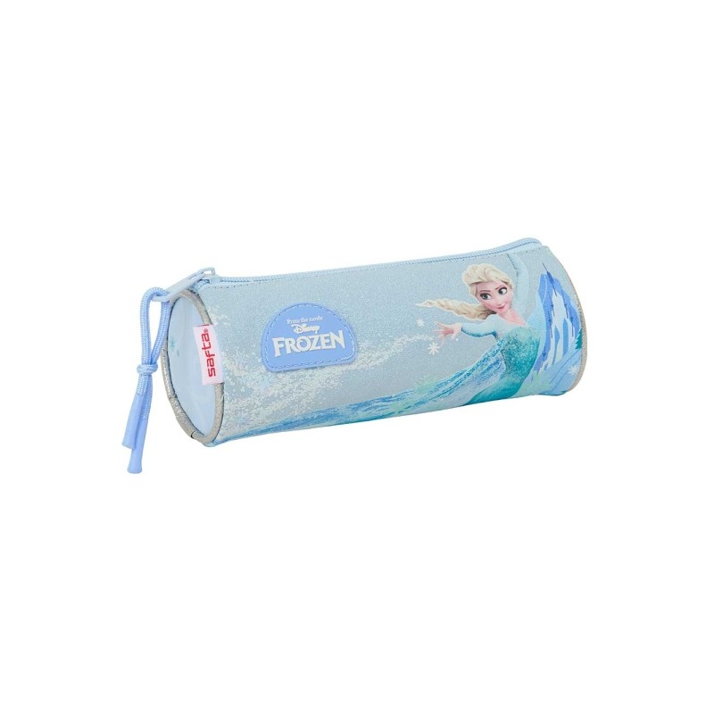 Safta Frozen Borsa portaoggetti rotonda - Cerniera con tirazza - 20x7x7 cm - Colore blu pastello