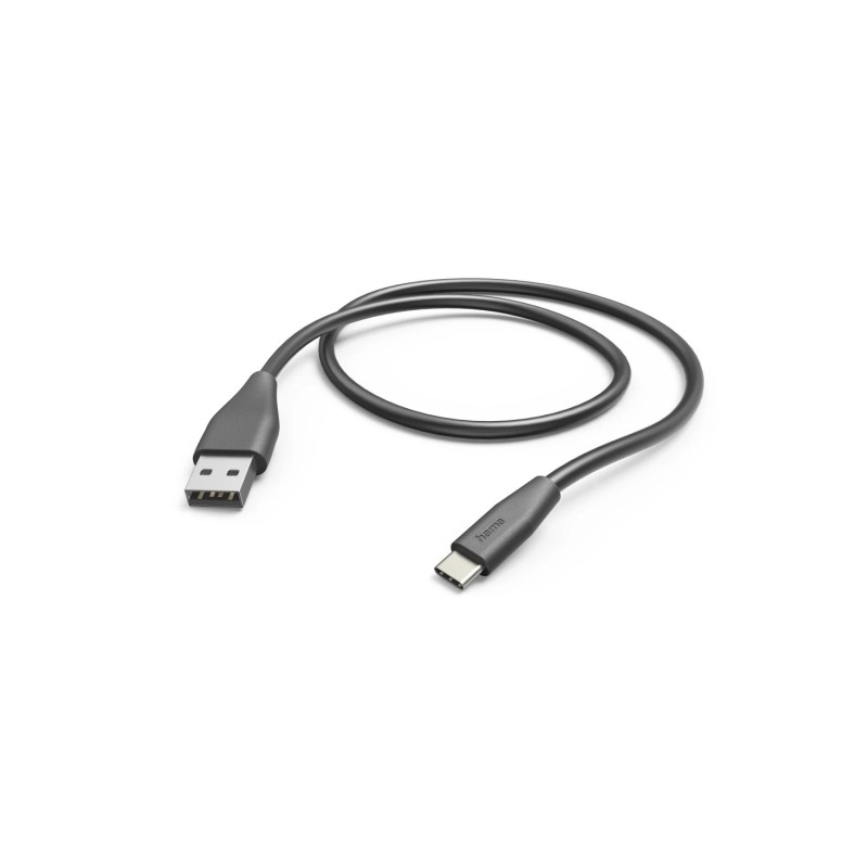 Cavo USB Hama - Lunghezza 1.5 m - USB-A maschio - USB-C maschio - Velocità fino a 480 Mbps - Nichelato - Colore: nero