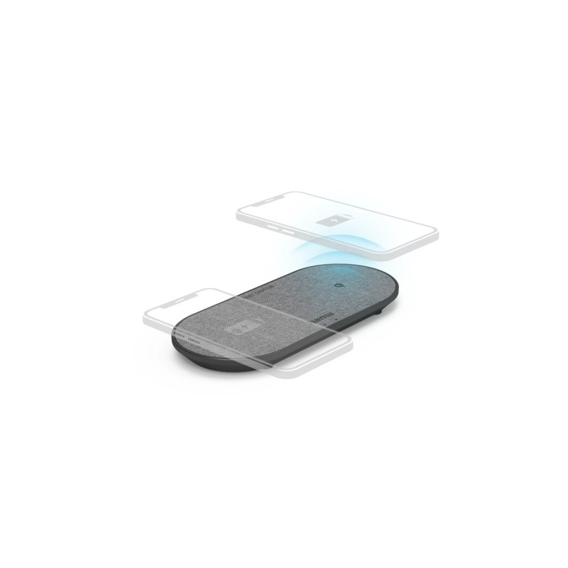 Hama QI-FC10 Duo Caricabatterie wireless per due smartphone - Potenza 10 W - Ricarica rapida - 20 x 9 x 1.5 cm - Colore: