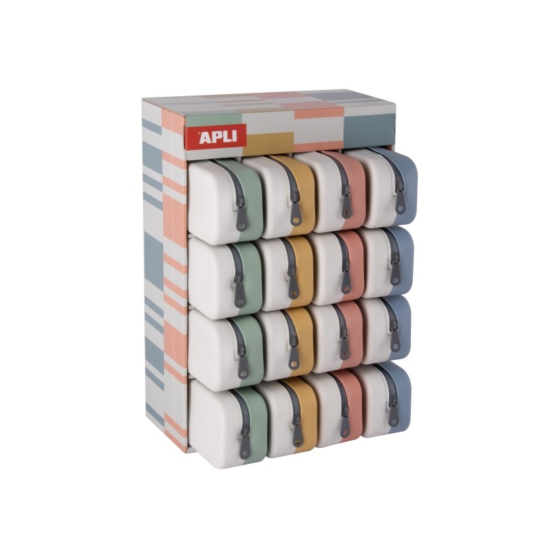 Apli Up North Bicolor Espositore da 16 custodie rettangolari in silicone bicolore - Cerniera idrorepellente - Dimensioni
