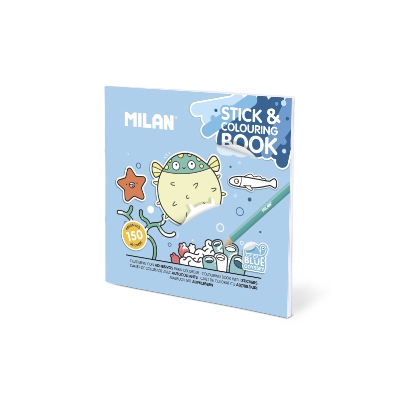 Milan Blue Odyssey Album da colorare - con adesivi - 140 g - 21x21 cm - Colori assortiti