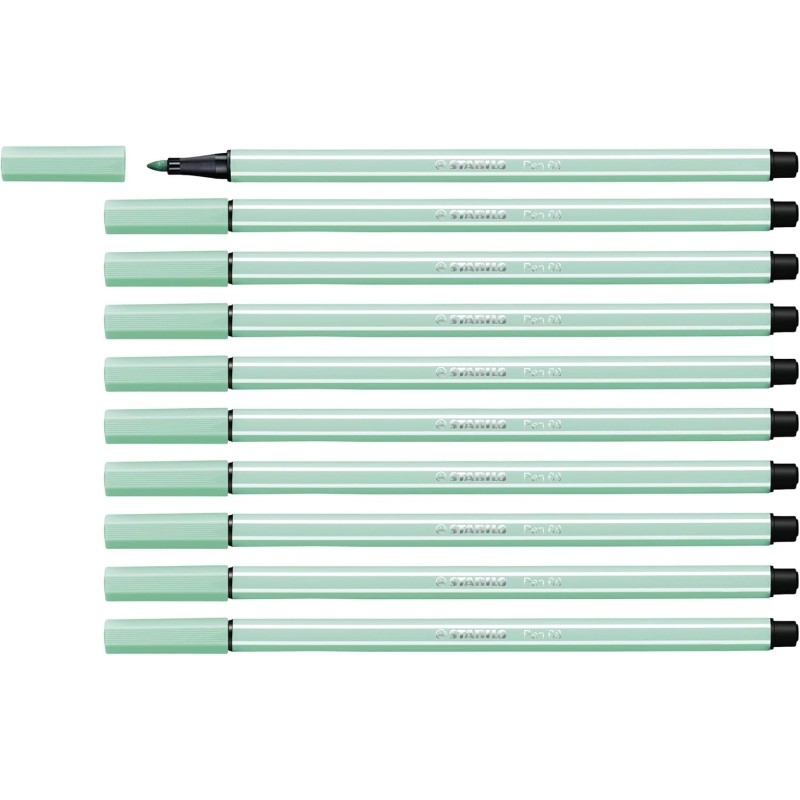 Stabilo Pen 68 Pennarello a punta in fibra - Spessore del tratto: circa 1 mm - Inchiostro a base d'acqua - Colore verde 