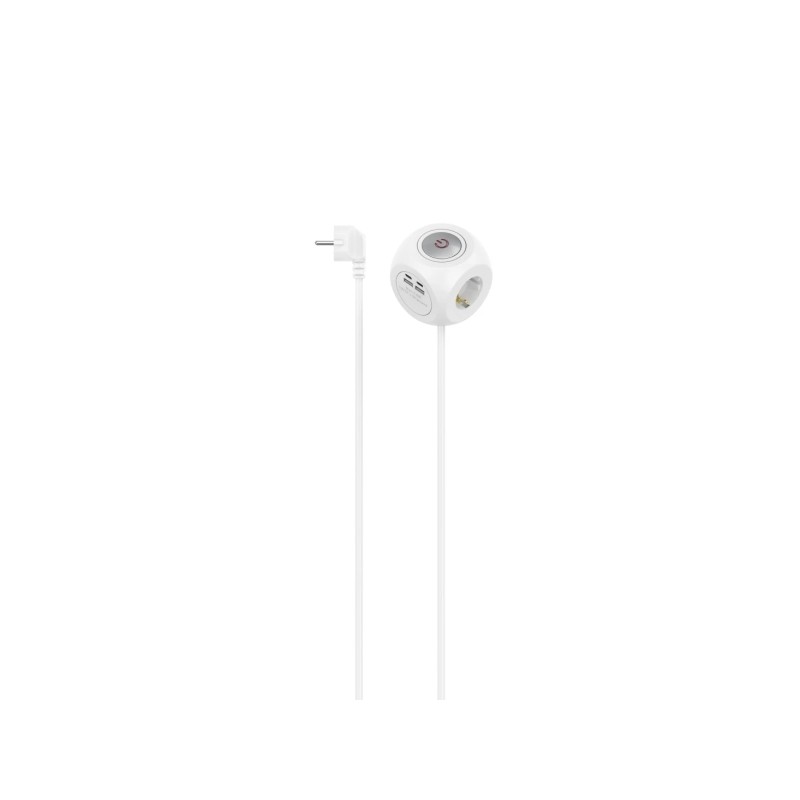 Hama Multipresa con 7 prese - 3680 W - Cavo da 1.4 m - 3x Schuko - 2x USB-C - 2x USB-A - Antiscivolo - Interruttore di a