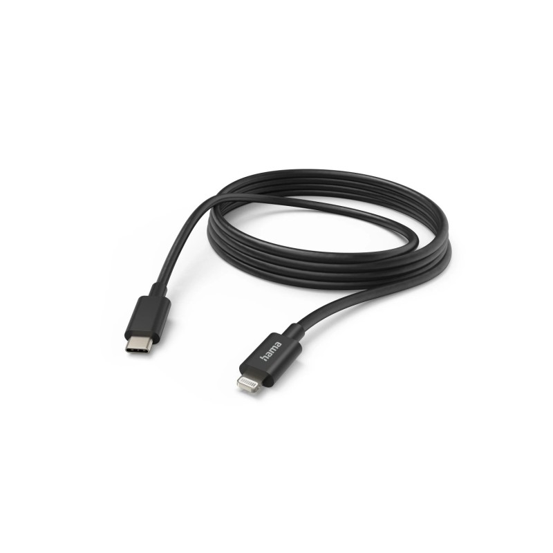Cavo di ricarica Hama - USB-C - Lightning - Velocità fino a 480 Mbps - Lunghezza 3 m - Corrente massima 3 A - Colore: n