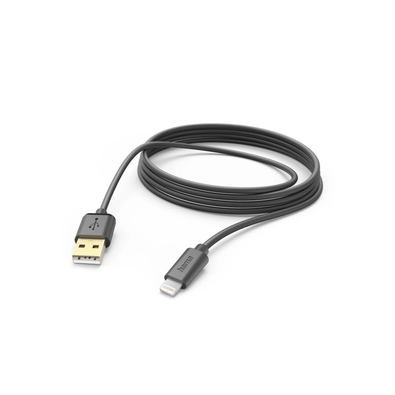 Cavo di ricarica Hama - USB-A maschio - Lightning - Lunghezza 1.5 m - Velocità fino a 480 Mbps - Placcato in oro - Colo