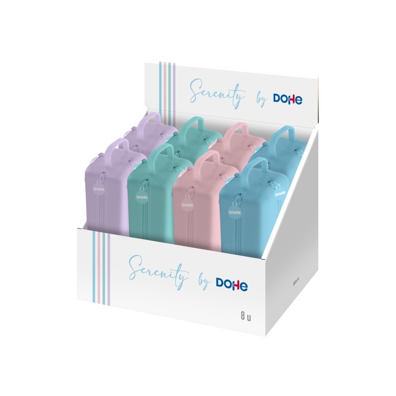 Dohe Serenity Espositore con 8 tasche portaoggetti - 4 cerniere - Maniglia in gomma - Silicone morbido al tatto - Manigl