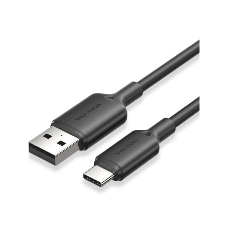 Cavo USB 2.0 Vention - Potenza fino a 60 W - Lunghezza 1 m - USB-A - USB-C - Velocità fino a 480 Mbps - Colore: nero