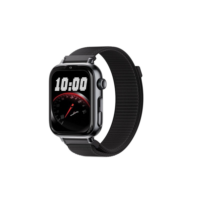 Savefamily Smartwatch per bambini SaveWatch Plus 2 - Schermo AMOLED - Cassa nera - Cinturino in tessuto nero