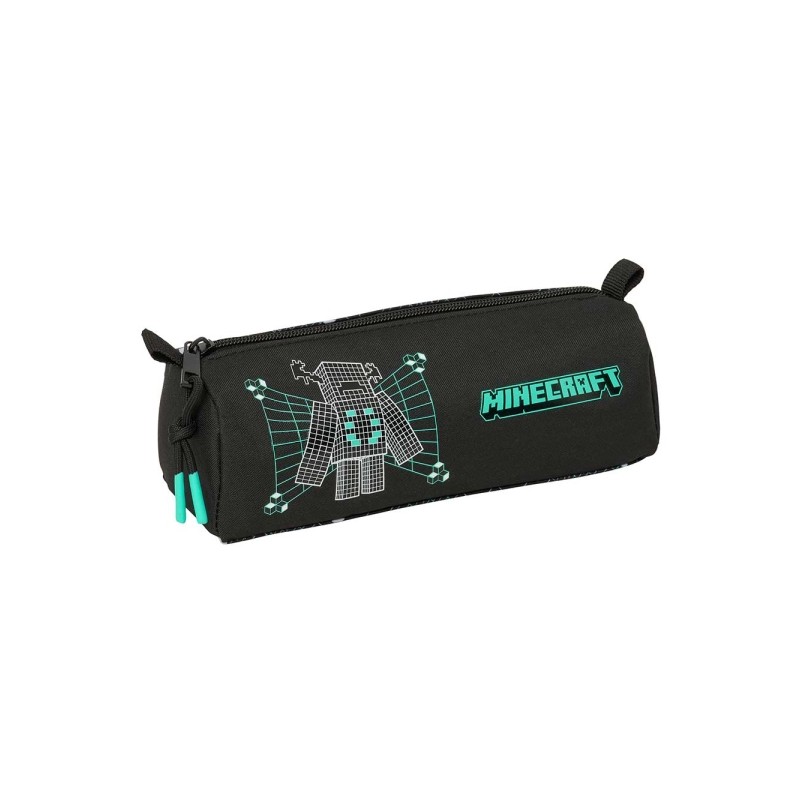 Borsa da trasporto Safta Minecraft - 1 scomparto con cerniera - 21x8x7 cm - Colore: nero