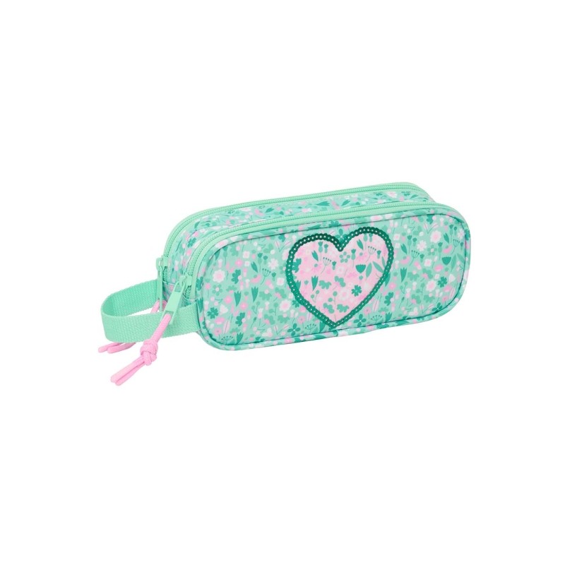 Safta Cuore Portatutto - 2 scomparti con cerniera - Manico laterale - 1 L - 210x60x80 mm - Colore turchese