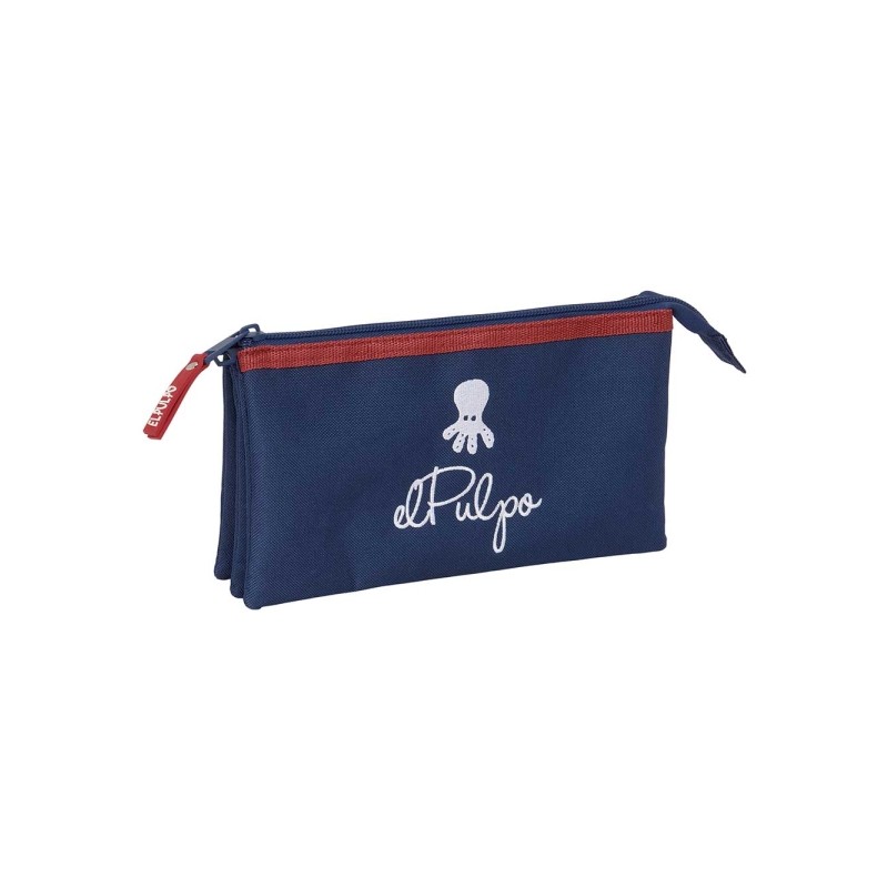 Safta. il polipo multiuso - 3 scomparti con cerniera - Tasca interna - 0.6 L - 220x30x120 mm - Colore blu marino