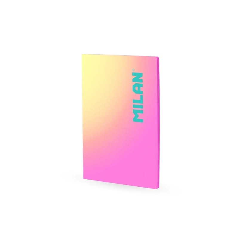 Milan Sunset Taccuino rilegato in formato A4. quadrettato 5x5 mm - 48 fogli da 95 g/m² microperforati - Colore rosa/gia