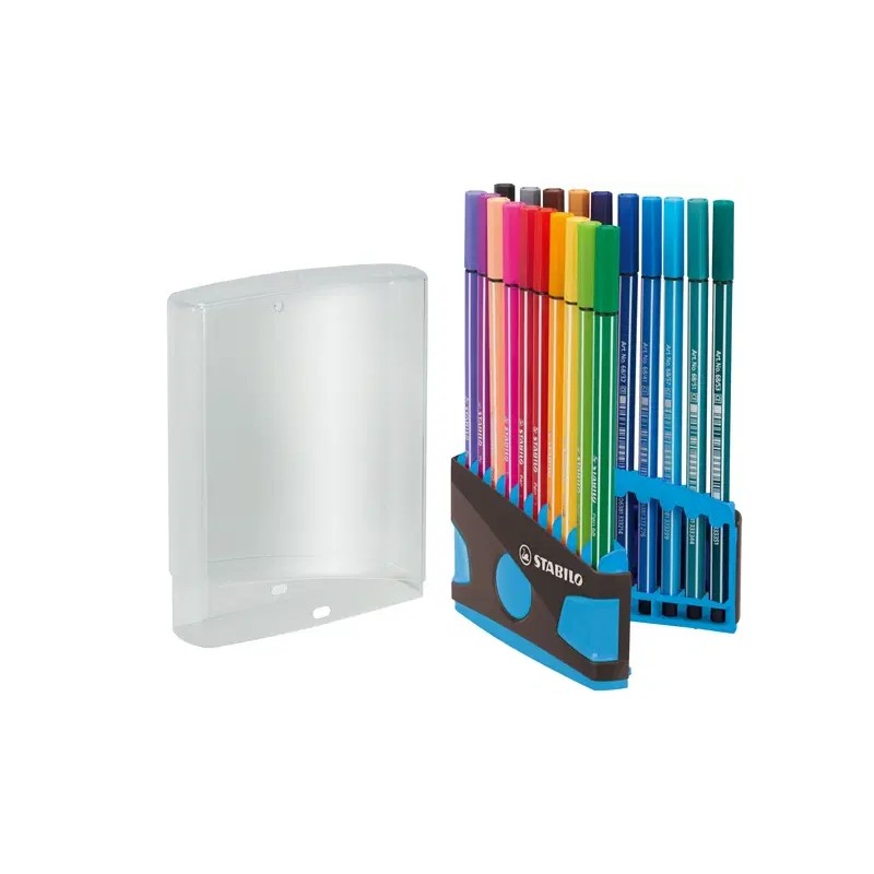 Stabilo Premium Pen 68 - Astuccio con 20 pennarelli - Punta in fibra - Spessore del tratto: circa 1 mm - Colori brillant