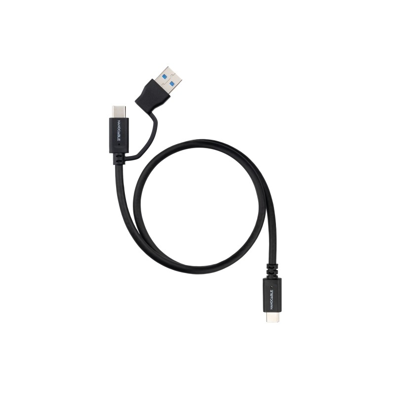 Cavo USB-C maschio Nanocable - Supporta fino a 60 W - Lunghezza 2 m - Velocità di trasferimento fino a 10 Gbps - Risolu