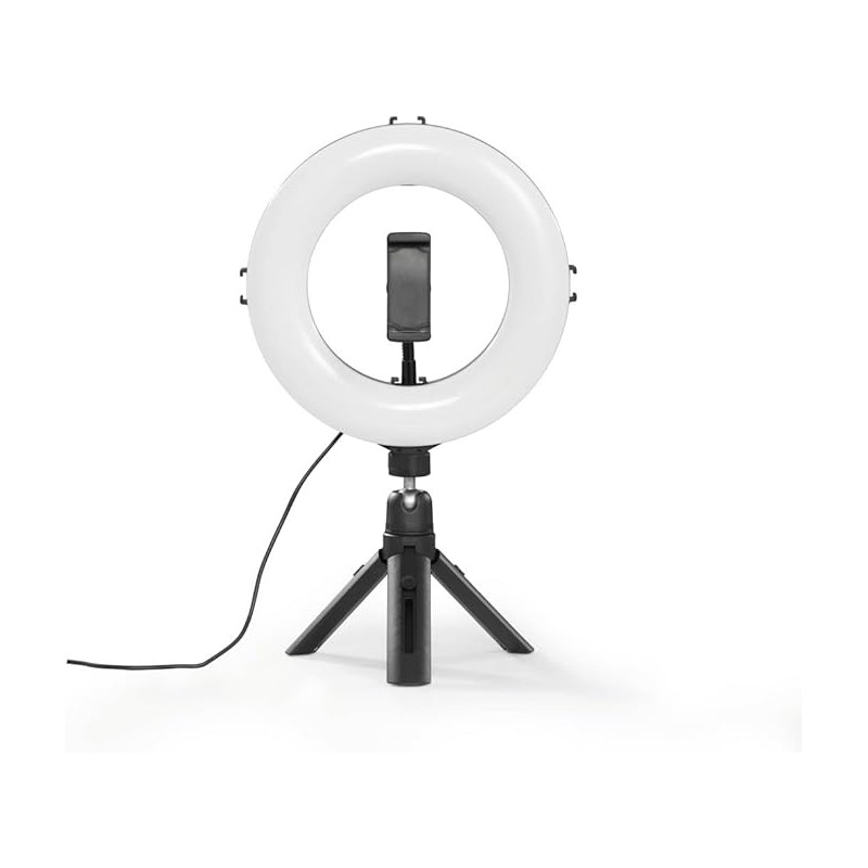 Hama SpotLight Smart 80 II Anello luminoso a LED per smartphone - Diametro 21 cm - Temperatura di colore regolabile