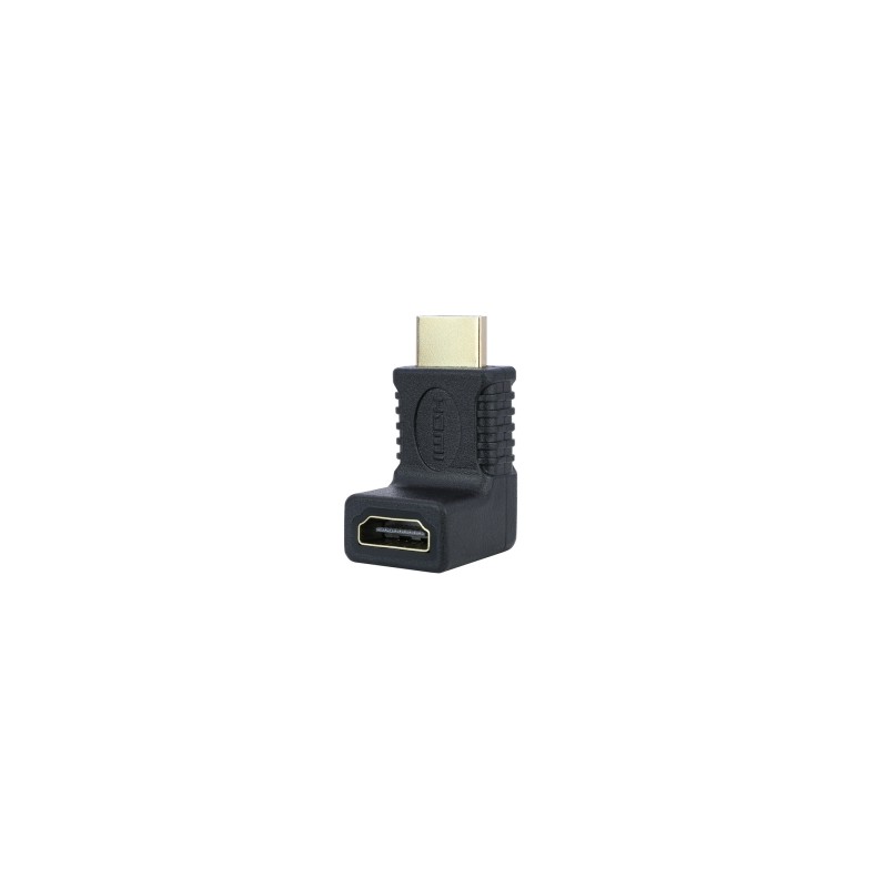 Cavo HDMI Adaptador Nanocable - Angolo di 90 gradi - Connettore femmina-maschio - Colore nero