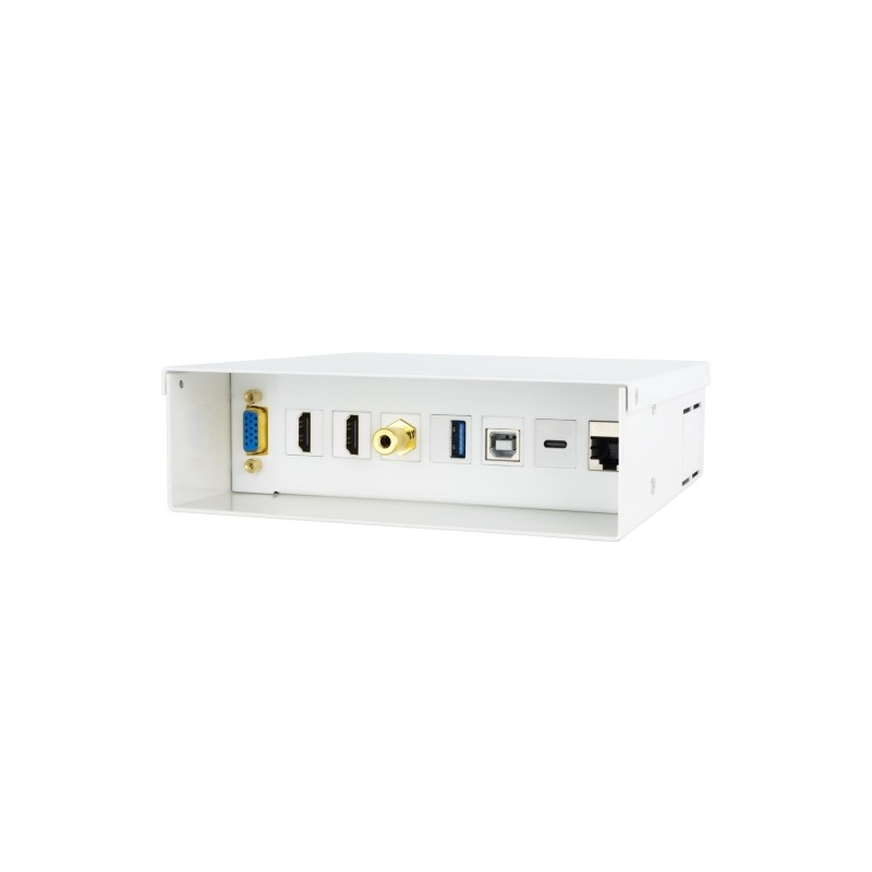Nanocable Scatola di connessioni multimediali - VGA - 2x HDMI - Jack da 3.5 mm - USB-C 10 Gbps - USB-B 2.0 - USB-A 3.0 -