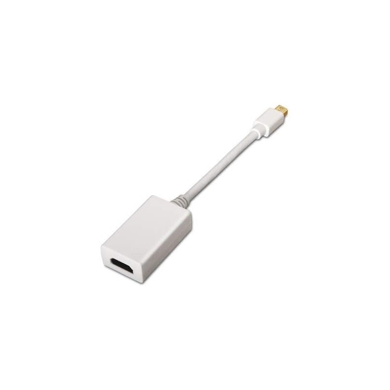 Cavo video convertitore Nanocable - da Mini DisplayPort a HDMI - Lunghezza 15 cm - Da maschio a femmina - Colore bianco