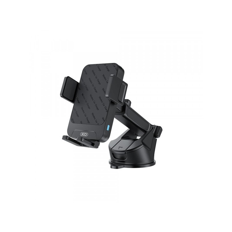 XO WX043 Supporto per auto - Ricarica wireless da 15 W - USB-C - Base inclusa - ABS e silicone - Cavo incluso - 81x114x5