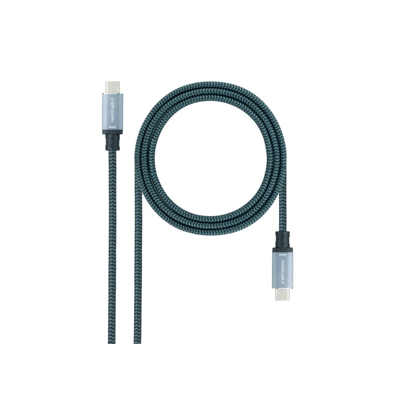Cavo USB-C Nanocable - Lunghezza 3 m - 20 Gbps - Ricarica da 100 W - 5 A - Video 4K a 60 Hz - Chip E-mark - Compatibile 