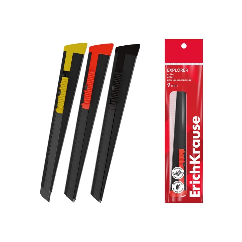 ErichKrause Explorer Cuter in metallo - Lama larga 9 mm - Colori assortiti