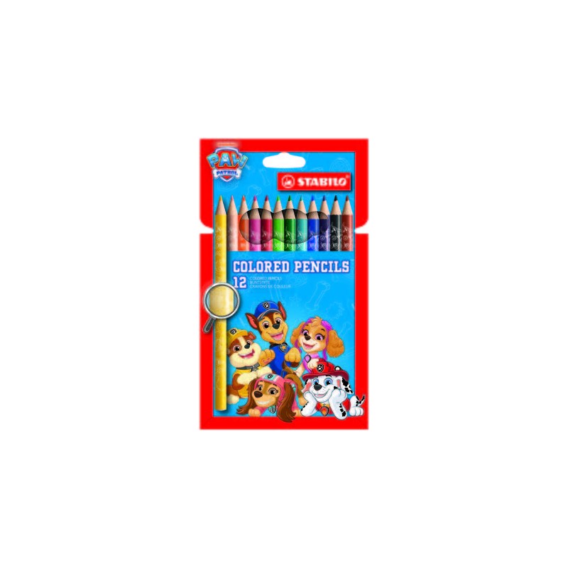 Stabilo Paw Patrol - Confezione da 12 matite colorate con motivi della Paw Patrol - Ideali per la scuola - Colori assort