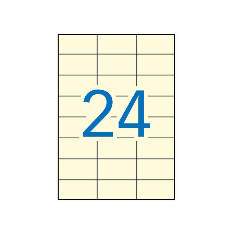 Confezione Apli con 480 etichette rettangolari 70x37 mm  - 20 fogli da 24 etichette ciascuno - Adesivo permanente - Bord