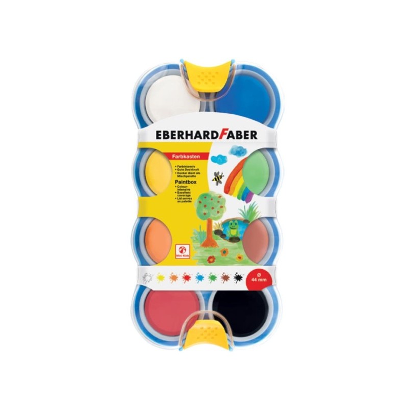 Eberhard Faber Confezione da 8 acquerelli da 44 mm - Facili da usare - Colori assortiti